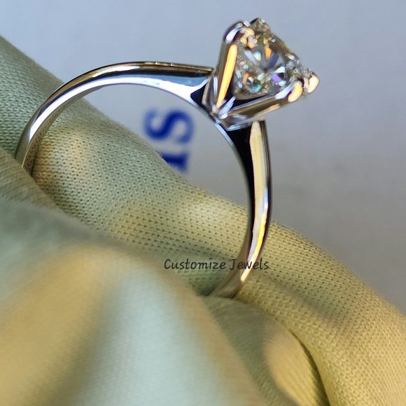 IGI 1.50CT Round Lab Created Diamond Engagement Ring In 14k Gold,H-VS1 - Picture 7 of 13